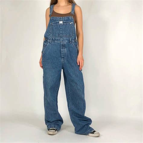 Calvin Klein Women S Blue Dungarees Overalls Depop