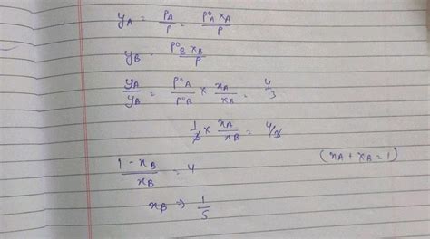 Two Liquids A And B Have Vapour Pressures In The Ratio P Oa P Ob