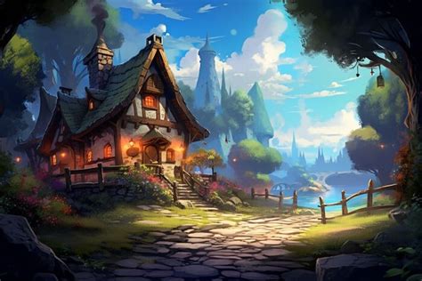 ArtStation - Cool Aesthetic Small Town Amedieval Fantasy Village