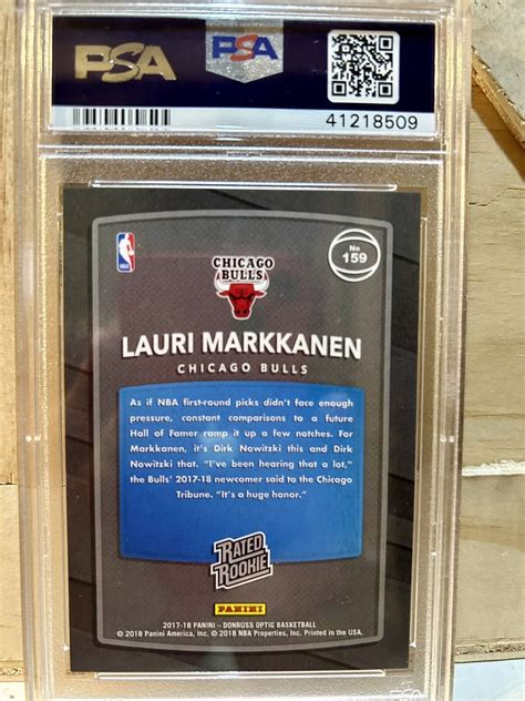 Optic Lauri Markkanen Rated Rookie Shock Prizm Psa Chicago