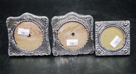 Set Of Three Sterling Silver Miniature Picture Frames Zother Silver