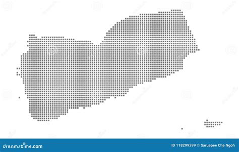 Pixel Map Of Yemen Vector Dotted Map Of Yemen Isolated On White