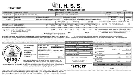 3424 1012011 08561 8479013 I H S S Instituto Hondureño de