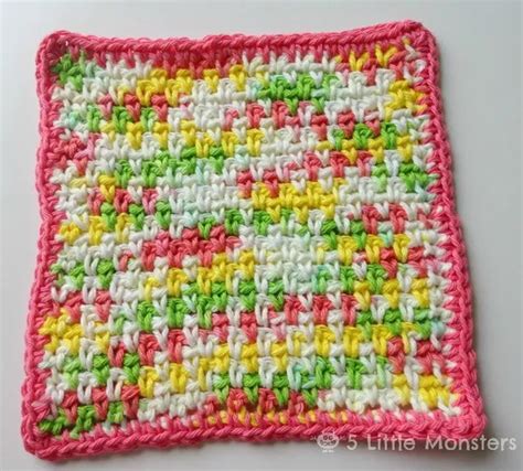 Moss Stitch Crochet Dishcloth Weave Crochet