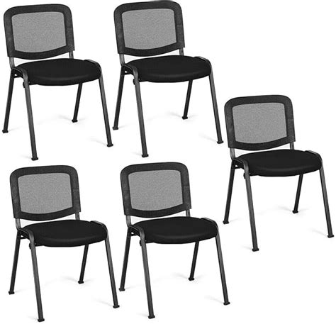 Giantex Set Of 5 Conference Chair Elegant Design Stackable Office