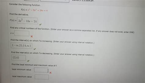 Solved Consider The Following Function F X X3 9x2