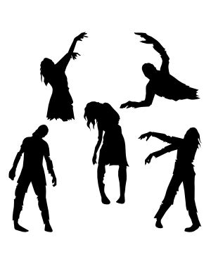 Crawling Zombie Silhouette Clip Art