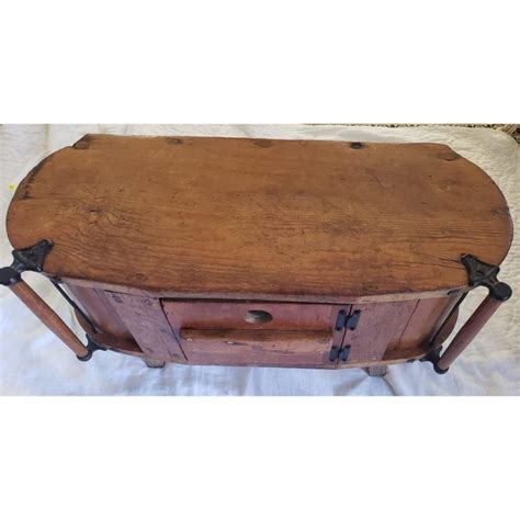 Antique Butter Churn Table Cabinet With Front Center Door For Sale At