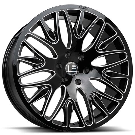 24 Luxxx Alloys Wheels Lux LE 7 Gloss Black Milled Rims LUX135 3