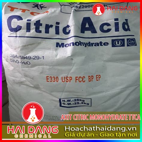 Bán Axit Citric Monohydrate Ttca Bao 25kg Hchd HÓa ChẤt HẢi ĐĂng™ TỔng Kho HÓa ChẤt MiỀn BẮc