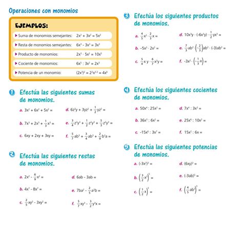 Suma Y Resta De Expresiones Algebraicas Escolar Abc Color