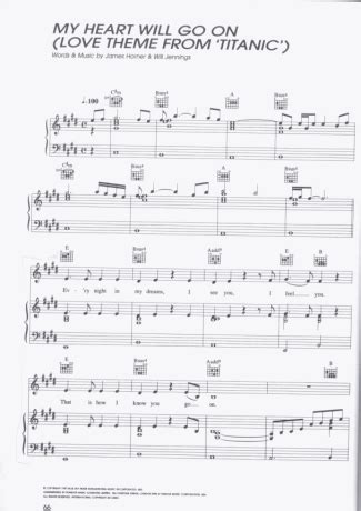 Céline Dion My Heart Will Go On Titanic Sheet Music For Piano