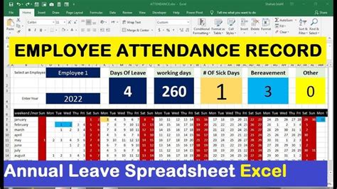 Employee Annual Leave Tracker Excel Employee Attendance Record Records Attendance Annual Leave