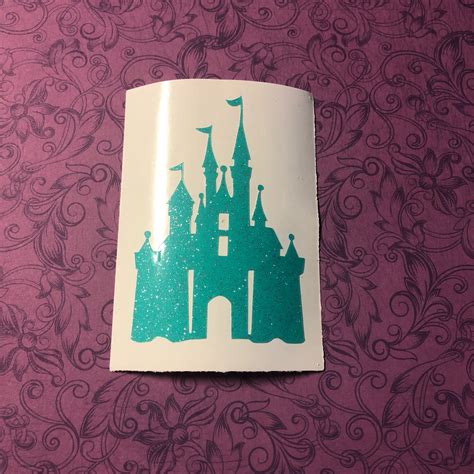 Glitter Cinderella Castle Decal Disney Castle Sticker Disney Etsy