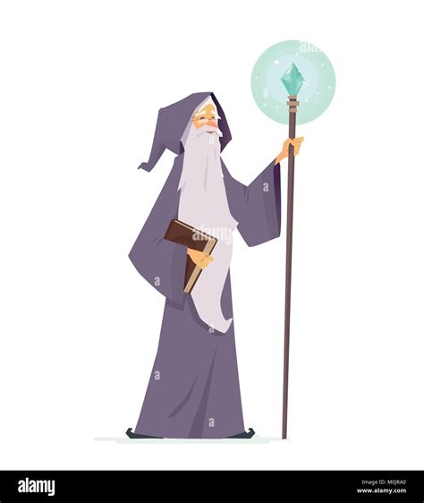 Wizard With Magic Book And Wand Cartoon People Characters, 51% OFF