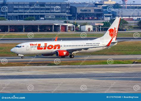 Thai Lion Air Boeing 737 800 Airplane At Bangkok Don Mueang Airport In