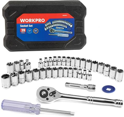 Workpro Piece Drive Socket Set Cr V Metric And Imperial