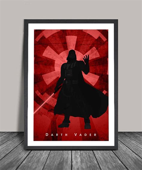 Star Wars Poster Darth Vader Print Minimalist Heroes Etsy