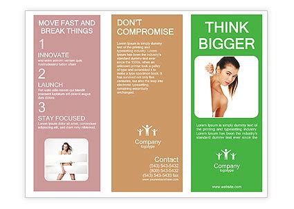 Naked Woman Behind Board Brochure Template Design ID SmileTemplates