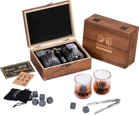 W Whiskoff Set Of 2 Bourbon Glasses T Box With Stones Twisted