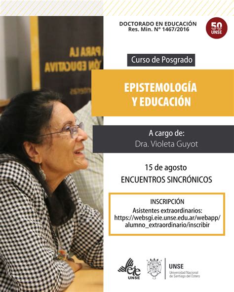 Curso De Posgrado Virtual Epistemología Y Educación Eie Unse