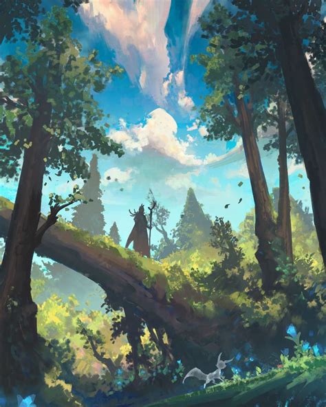 ArtStation Forest Sky Landscape Art Fantasy Art Landscapes