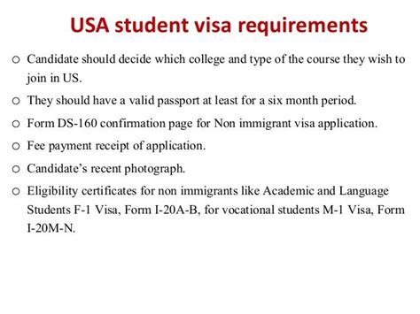 Usa student visa requirements and application process