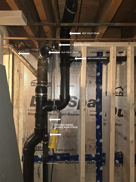 Shower - and toilet reconnection to stack - making lots of gurgling