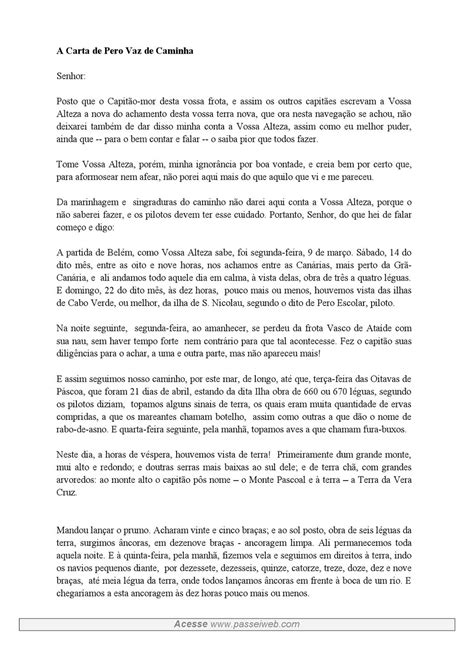 Carta De Pero Vaz De Caminha Pdf Edulearn