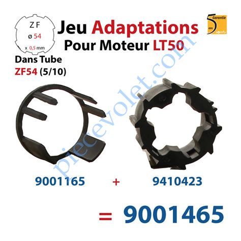 Somfy 9001465 Jeu D Adaptation Pour Moteur LT50 Tube Zf 54 5 10