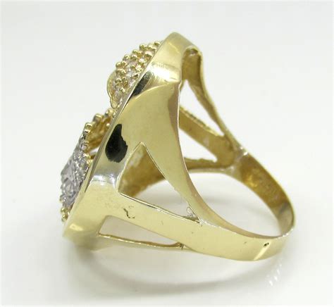 Buy Mens 10k Yellow Gold The Last Supper Cz Ring 250ct Online At So