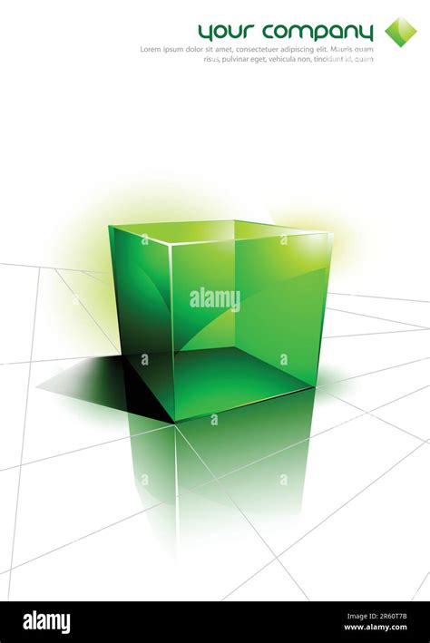 green  cube design easy  edit vector eps file stock vector image