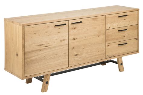 Sideboard Anrichte STOCKHOLM Wildeiche Massivholz Furnier Lackiert