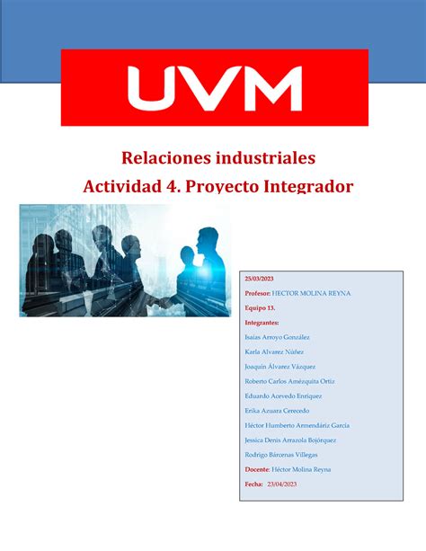 A9 EQP13etapa 3OK Actividad Integradora Relaciones Industriales Uvm