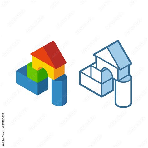 Cartoon building blocks Stock Vector | Adobe Stock