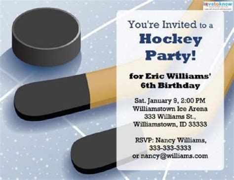 Free Hockey Birthday Invitation Templates