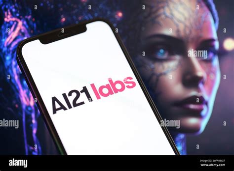 KYIV UKRAINE MARCH 17 2024 AI21labs Logo On IPhone Display Screen