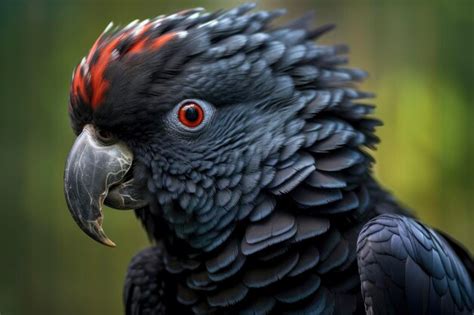 Premium AI Image | A Beautful Red Tailed Black Cockatoo