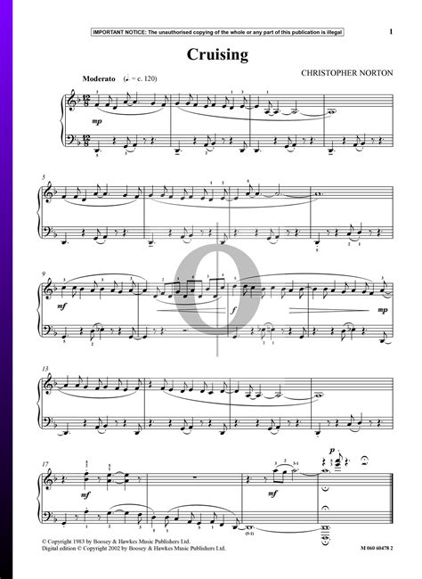 Cruising Christopher Norton Piano Sheet Music Oktav