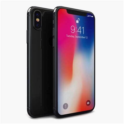 Apple iPhone X Space Gray 3D Model $39 - .max .ma .lxo .obj .wrl .lwo ...