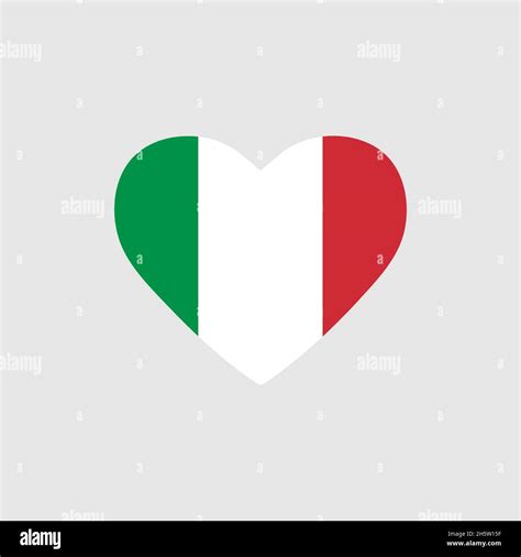 Italia Bandera En El Corazón País De Europa Icono De Vector Aislado