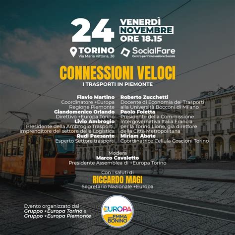 Comunicato Stampa Domani A Torino Evento Sui Trasporti Con Magi E