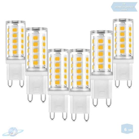 Kit 6 Lâmpadas De Led Halopin G9 5w Branco Quente 3000k no Shoptime