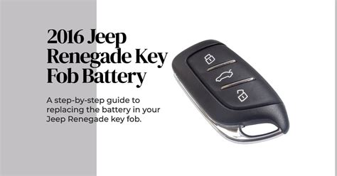 How To Replace Jeep Renegade Key Fob Battery DIY Guide