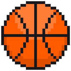 Sports Basketball Ball Pixel Art Icon Sticker