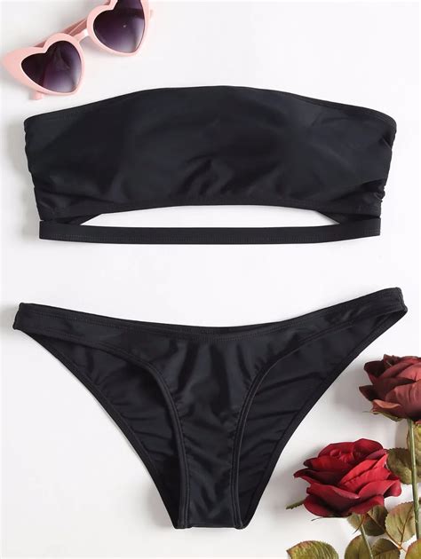 Bandeau Strapless Sexy Hollow Cutout Brazilian Bikini Swimwear