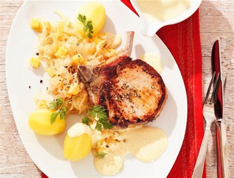 Kasseler Kotelett Mit Sauerkraut Und Weinsauce Rezept Mondamin