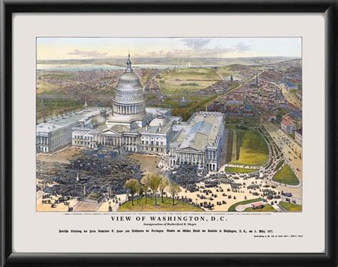 Washington DC 1877 Inauguration Of Rutherford B Hayes Historic Map