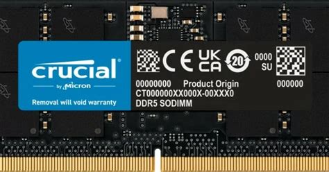 Crucial 16GB DDR5 4800Mhz SO DIMM Laptop Memory