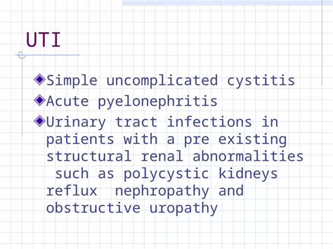 PPT UTI Simple Uncomplicated Cystitis Acute Pyelonephritis Urinary